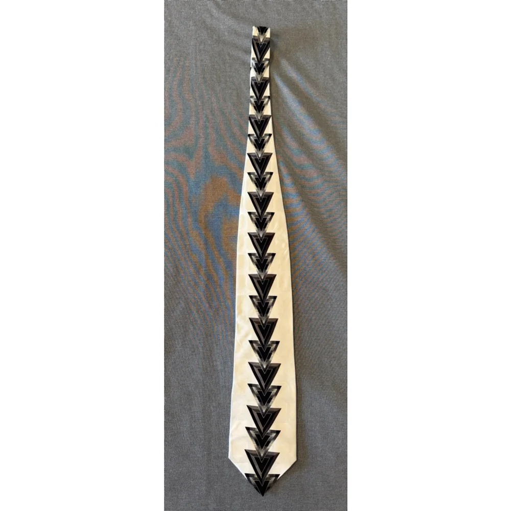 Ottimo Uomo art deco necktie cream/black